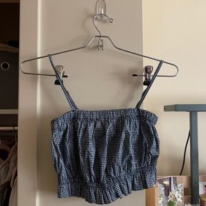 Urban Outfitters Blue Gingham Crop Top